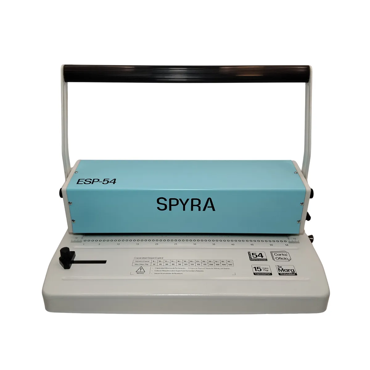 SPYRA - Anilladora Espiralera Perforadora Spyra ESP-54 Turquesa