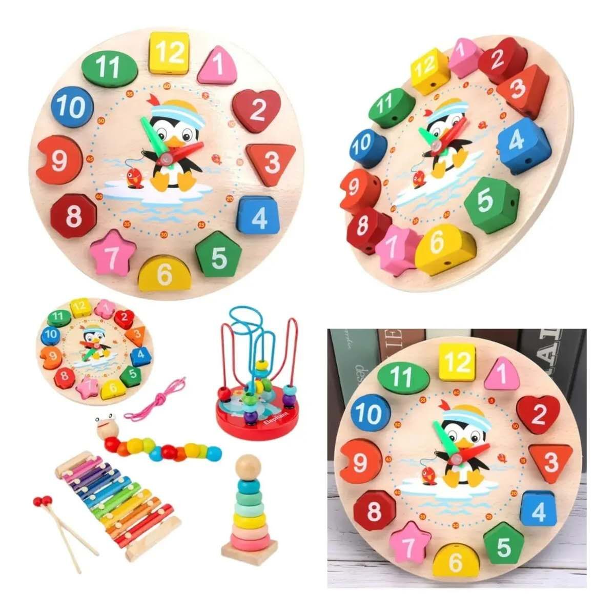 GENERICO - Pack 11 Juguetes Didácticos De Madera Para Niños Montessori