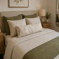 TODOHOGAR SANTIAGO DE CHILE - Cojin 30x90 Cm Toile De Jouy Jardín Francés Beige