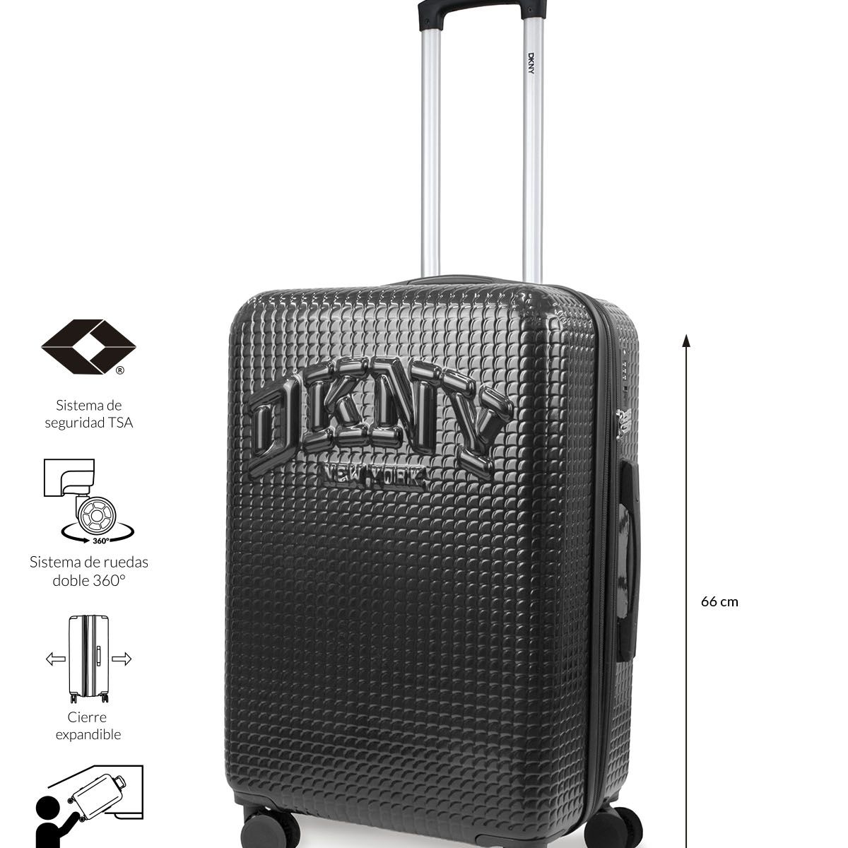 DKNY - Pack 2 Maletas Donna Karan Hot Town M 20k + L 23k negra DKNY