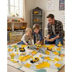 GENERICO - Pista de Autos Construcción Juguete Armable 255 Piezas