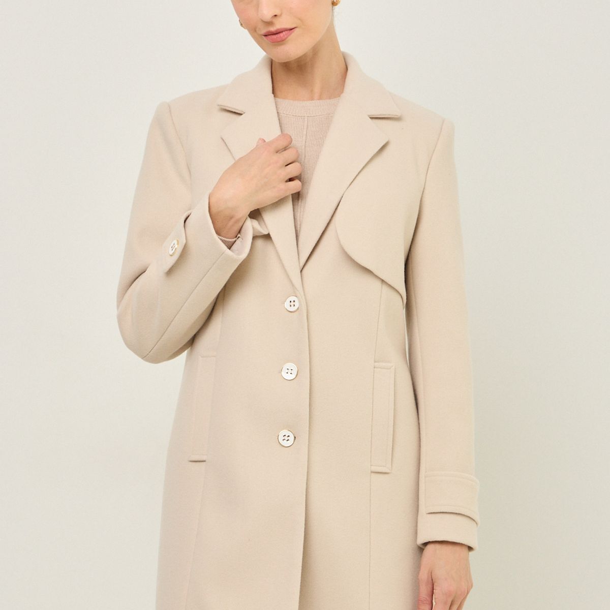 MA GRIFFE - Chaqueton Beige Mujer Ma Griffe