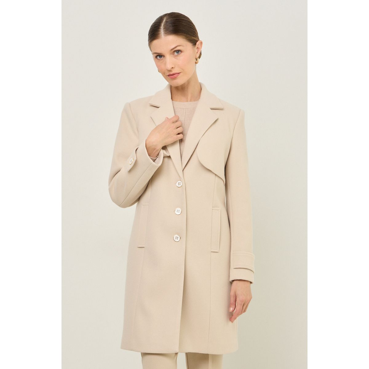 MA GRIFFE - Chaqueton Beige Mujer Ma Griffe