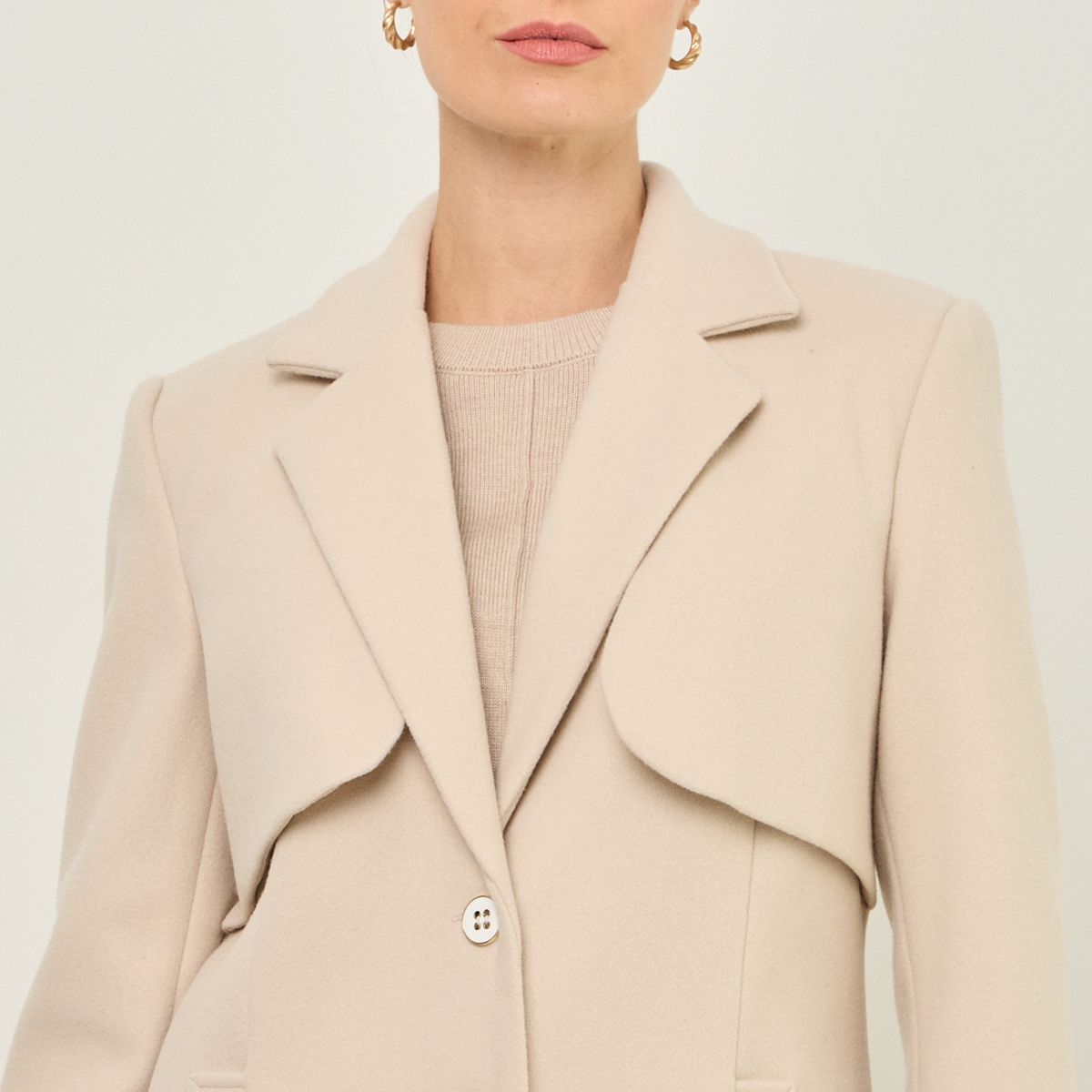 MA GRIFFE - Chaqueton Beige Mujer Ma Griffe