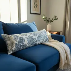 TODOHOGAR SANTIAGO DE CHILE - Cojin 30x90 Cm Toile De Jouy Jardín Francés azul