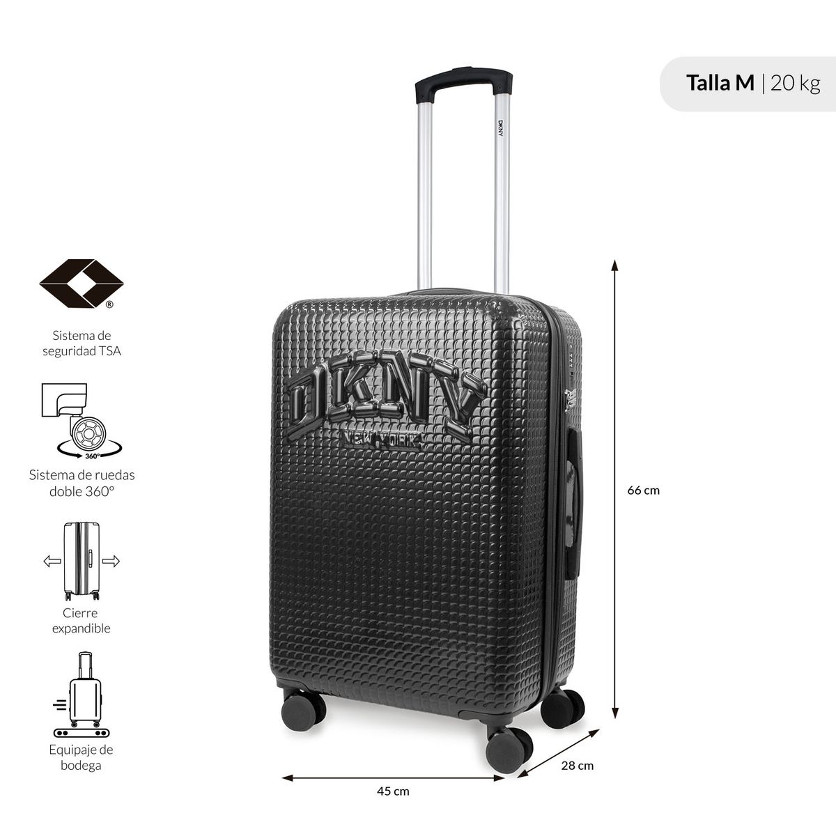 DKNY - Maleta Mediana Donna Karan Hot Town 20k negra DKNY