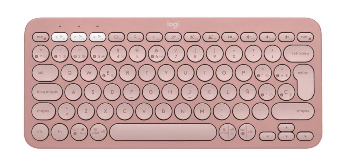 Teclado Bluetooth Pebble Keys 2 K380s Rosado Espanol