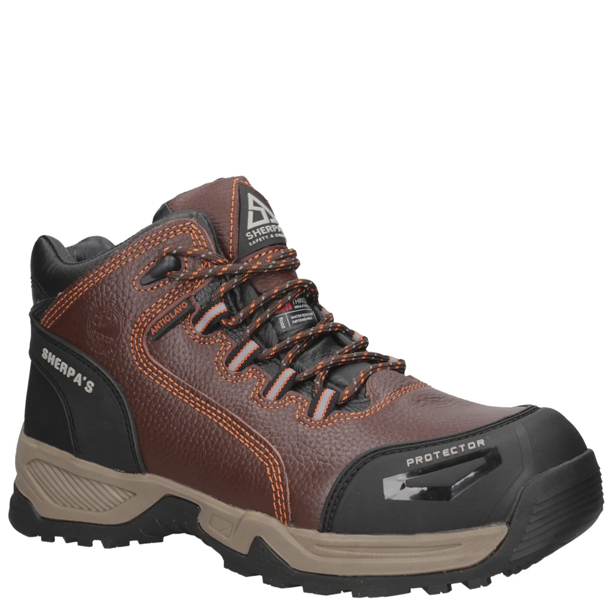 Zapato de Seguridad Hombre Marrón Sherpas, marca SHERPAS - Foto 2