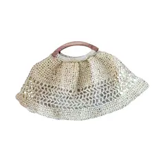 AMG ACCESORIOS - CARTERA TEJIDA A MANO A CROCHET EN HILO DE PAPEL TRATADO DISEÑO EXCLUSIVO