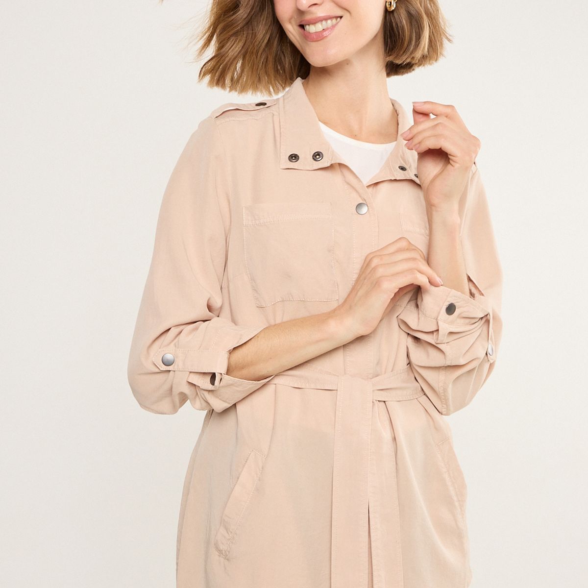 MA GRIFFE - Impermeable Mujer Beige Magriffe