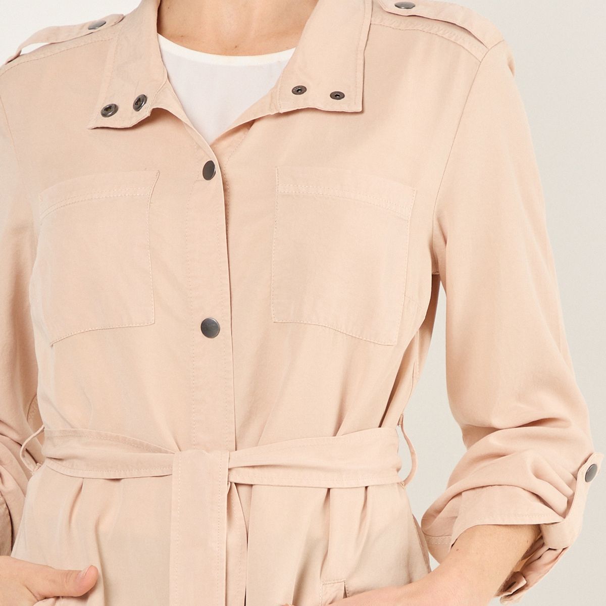 MA GRIFFE - Impermeable Mujer Beige Magriffe