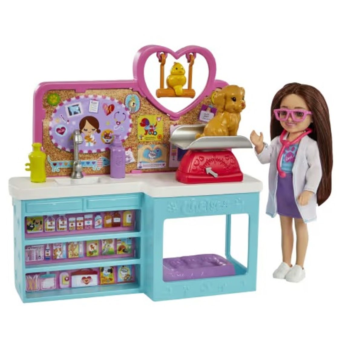 BARBIE - Muñeca veterinaria Barbie Chelsea con accesorios Hgt12 Mattel