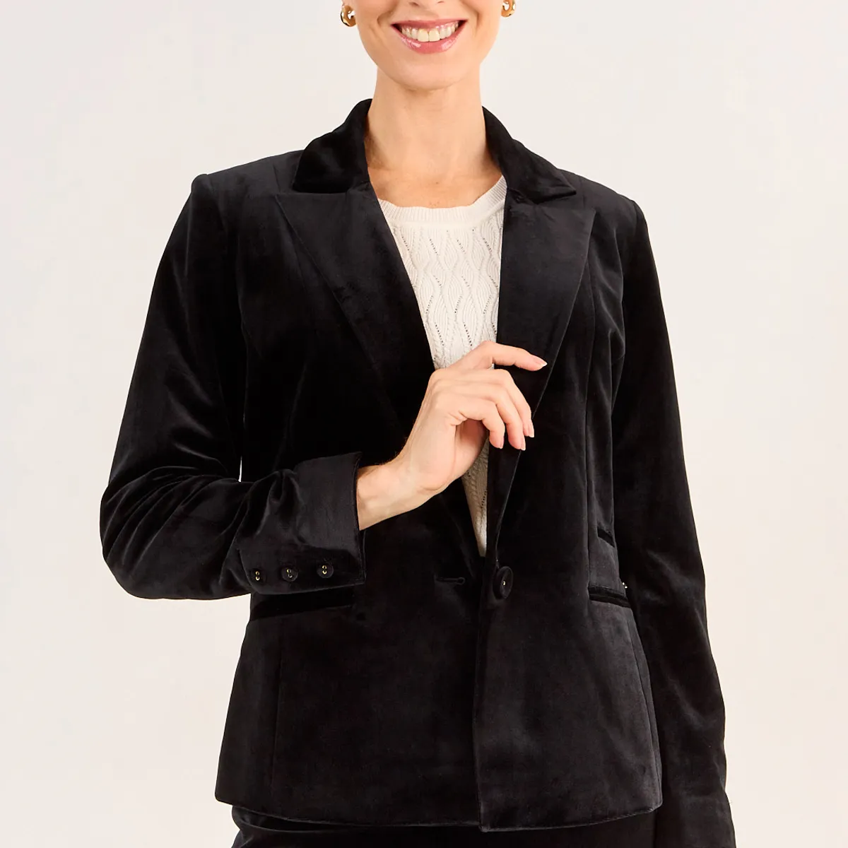 MA GRIFFE - Blazer Liso Mujer Negro Ma Griffe