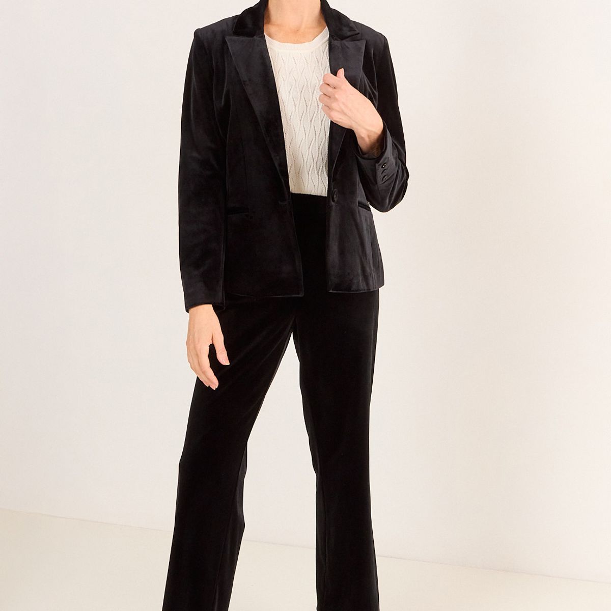 MA GRIFFE - Blazer Liso Mujer Negro Ma Griffe