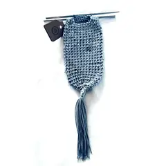 AMG ACCESORIOS - Cartera de fiesta ´plateada tejida a mano diseño excllusivo