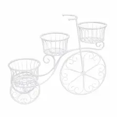 GENERICO - Portamacetas Decorativo Tipo Bicicleta Vintage Blanco