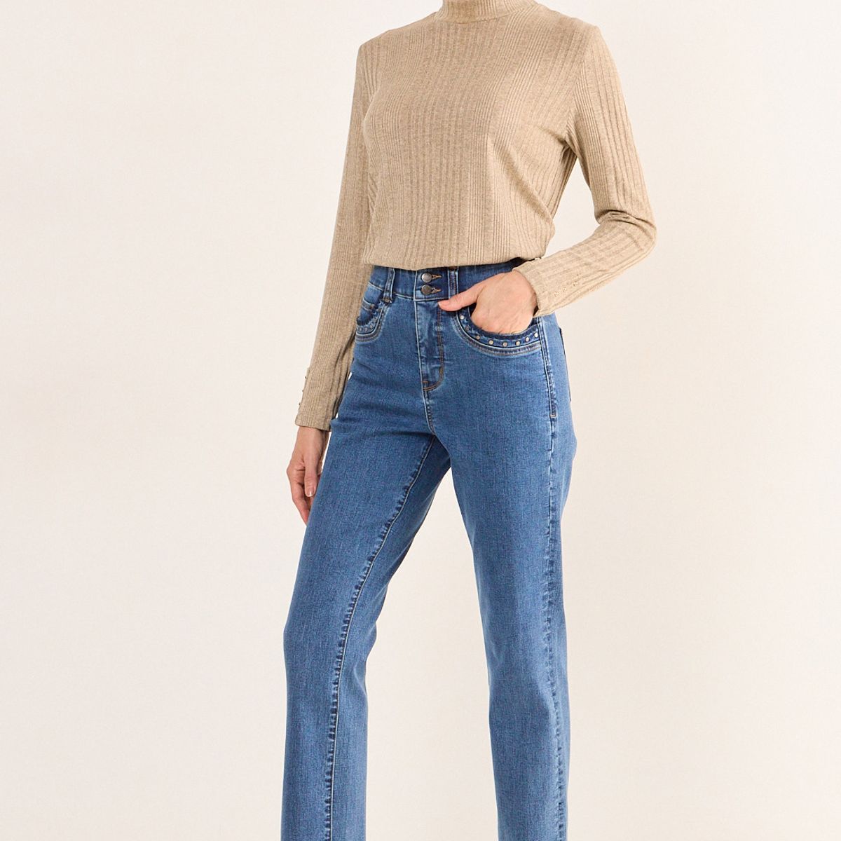 MA GRIFFE - Jeans Straight Mujer Azul Ma griffe