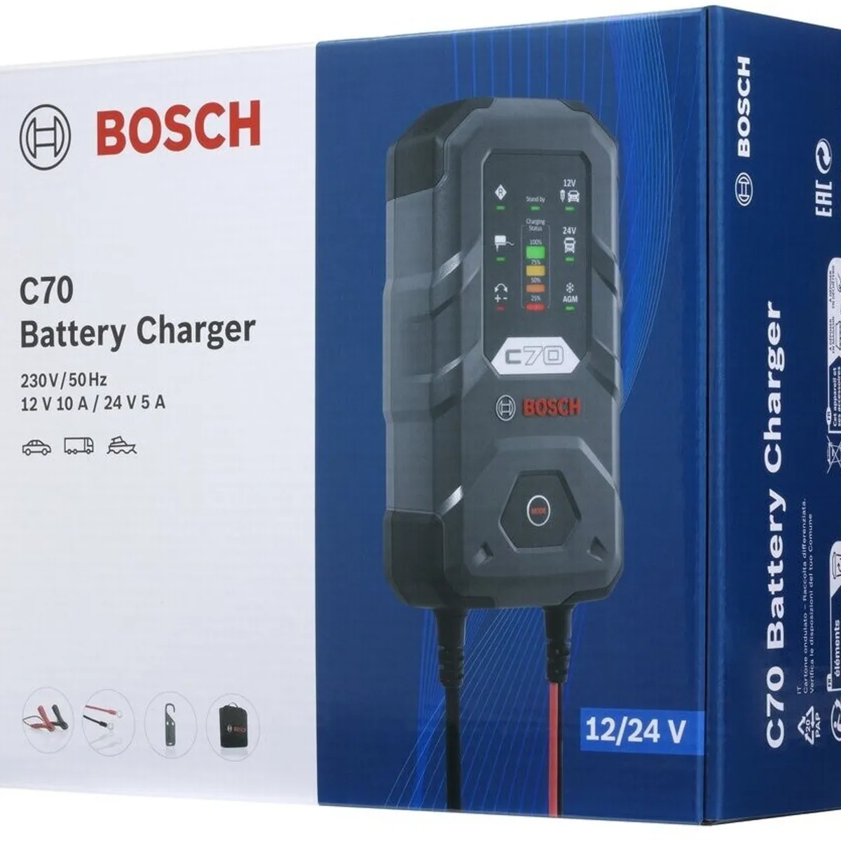 BOSCH - Cargador De Batería Inteligente 12-24V C70 Bosch