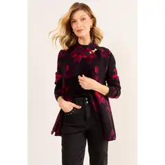MA GRIFFE - Tejido Floral Tipo Envolvente Mujer Negro