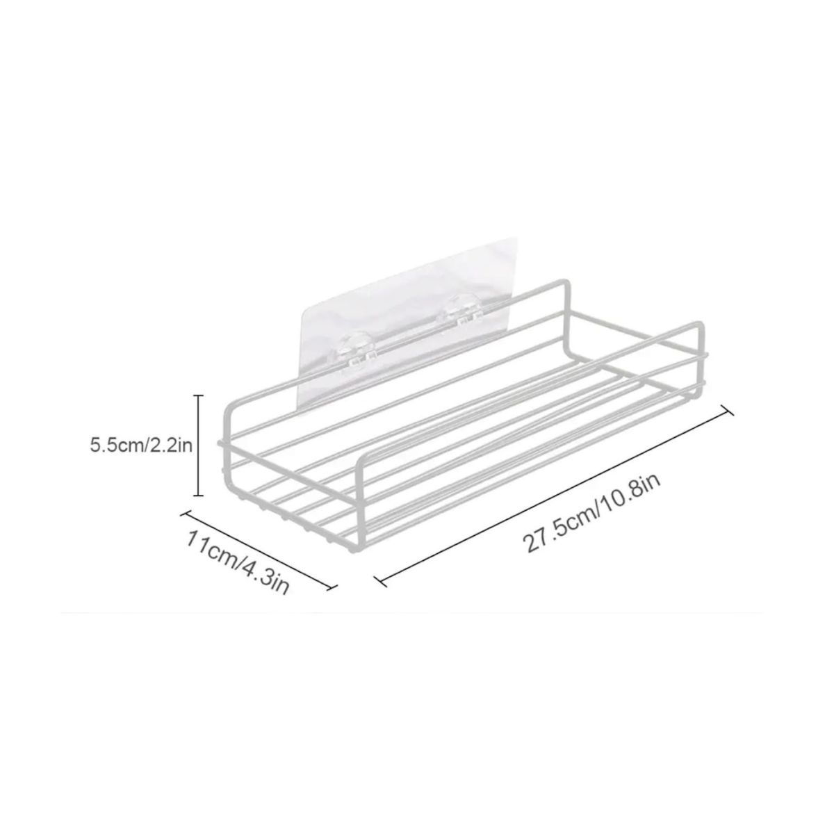 OEM - Repisa Organizadora Para Baño Cocina Adhesiva De Metal Negro