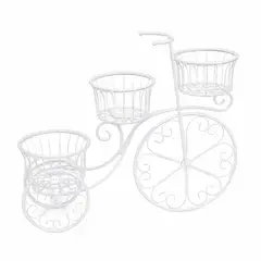 GENERICO - Portamacetas Decorativo Tipo Bicicleta Vintage Blanco