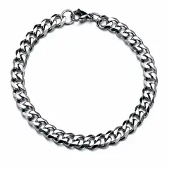 LK LUKSO - Pulsera Hombre Cubana en Acero Inoxidable 7mm