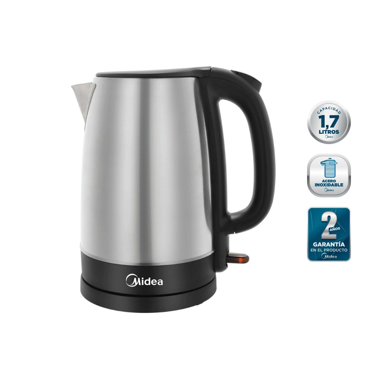 MIDEA - Hervidor Mecánico Inox Midea de 1,7l