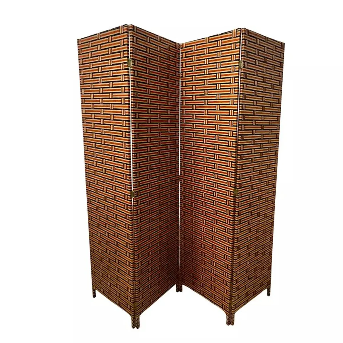 OEM - Biombo De Madera Resistente 4 Paneles Ladrillo 180cmx180cm