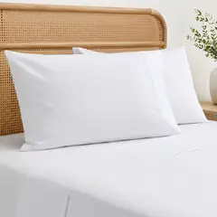 OEM - Juego De Sábanas Blanca 2 Plazas 3 Piezas Ajustable Colchón Blanco