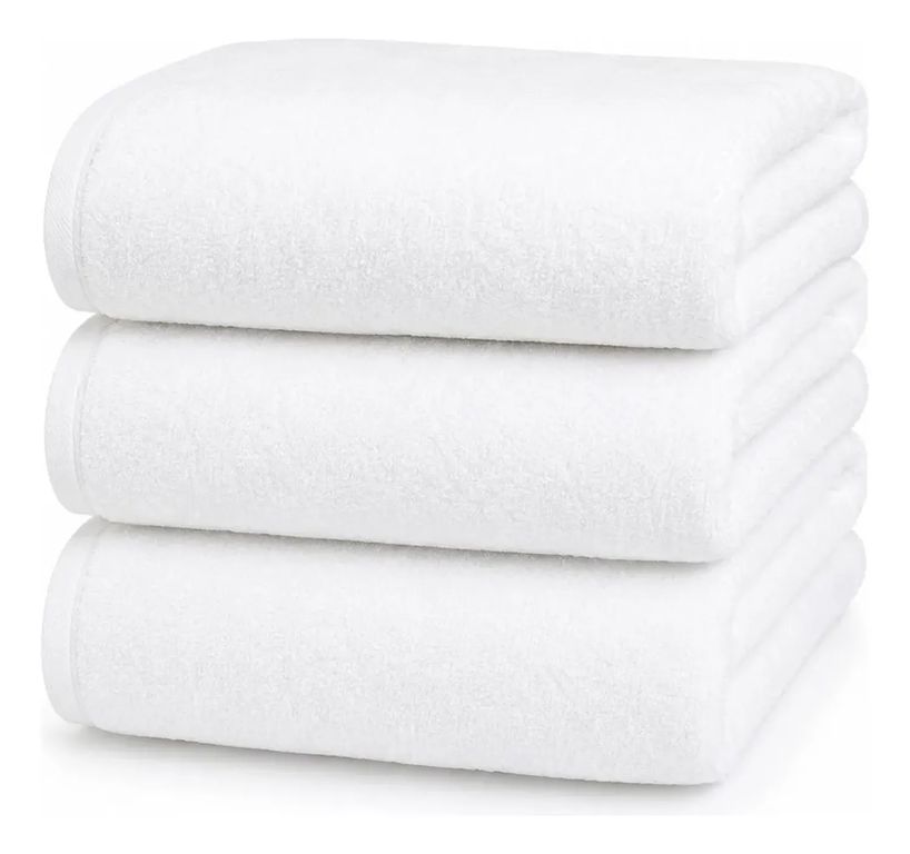 Set 3 Toallas Blancas Hoteleria Toalla 70x140cm Blanco