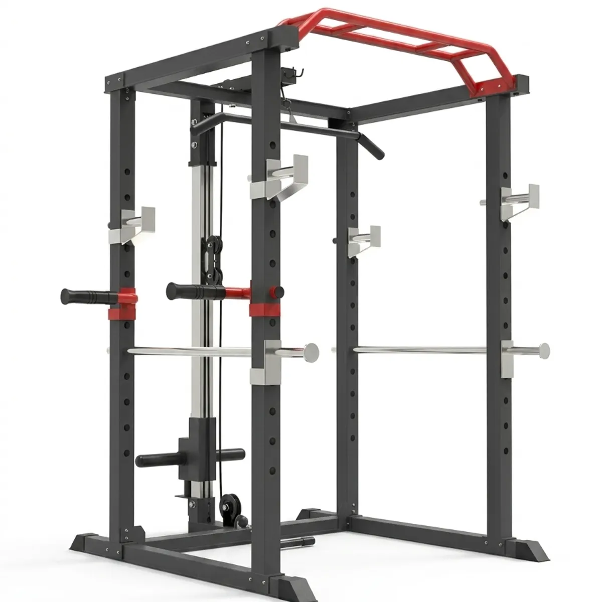 GENERICO - Power Rack Jaula Multifuncional R300 con Polea Superior e Inferior 360 kg 26 Posiciones