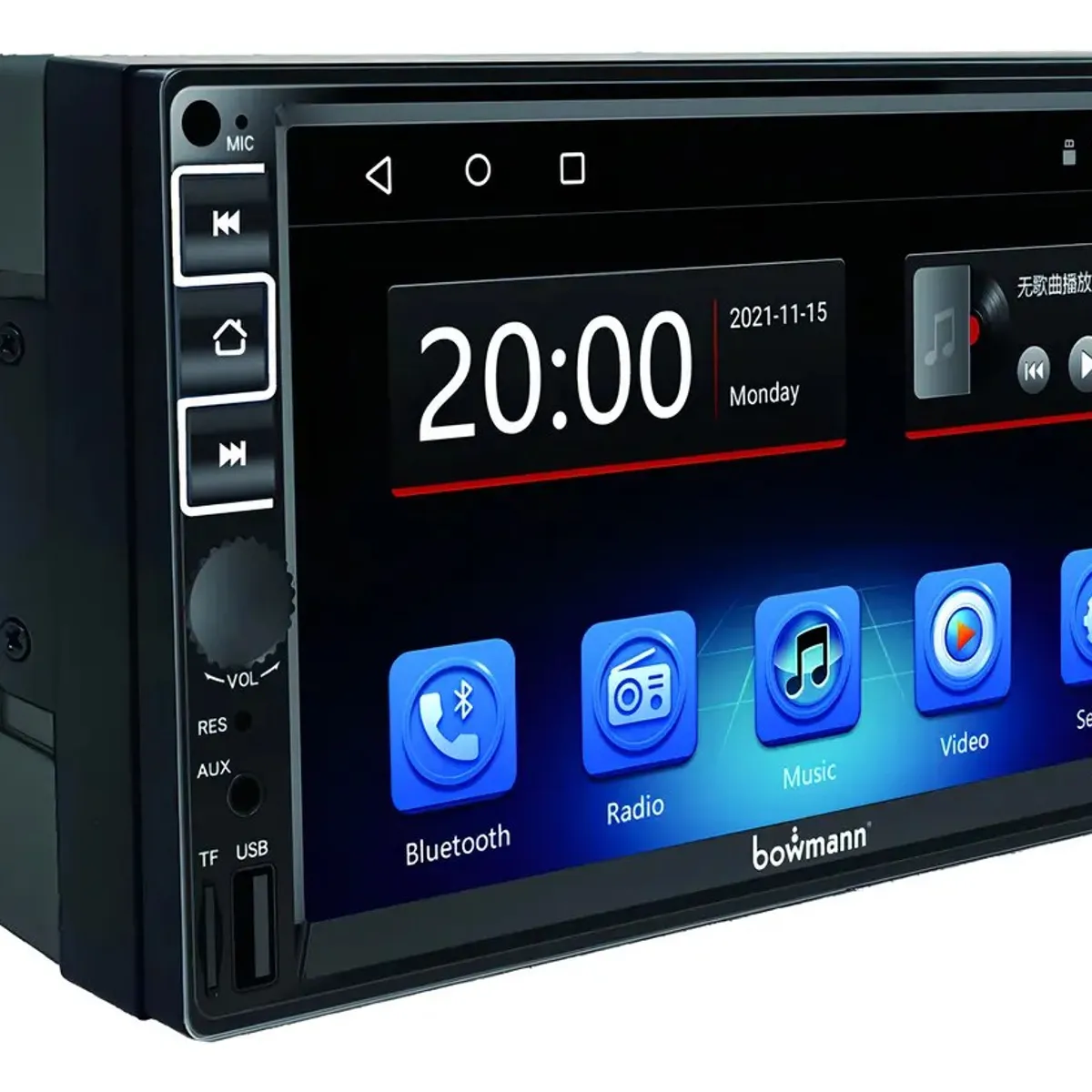 BOWMANN - Radio Carro Pantalla 7' Carplay 2 Din Inalambrico Bluetooth Color Negro