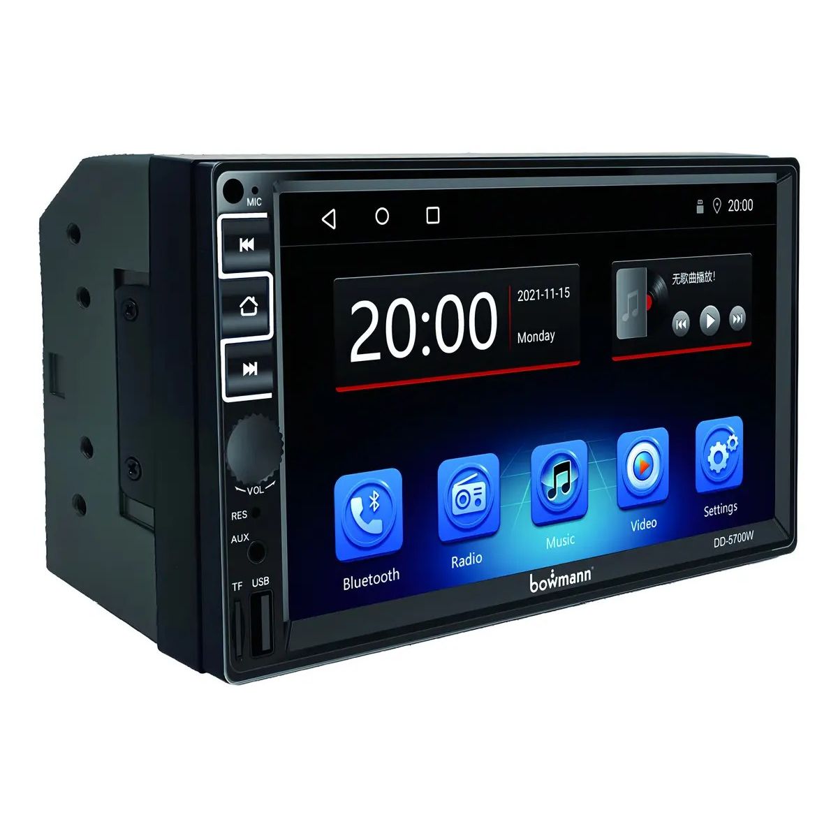 BOWMANN - Radio Carro Pantalla 7' Carplay 2 Din Inalambrico Bluetooth Color Negro