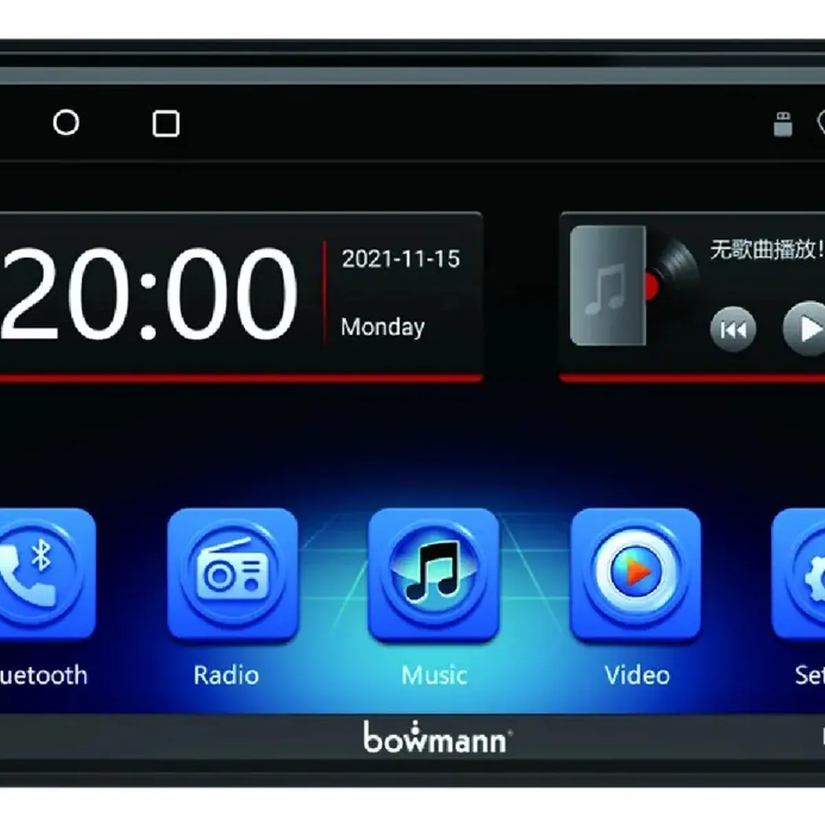 BOWMANN - Radio Carro Pantalla 7' Carplay 2 Din Inalambrico Bluetooth Color Negro