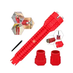 OEM - Llave Multifunciones Instalador De Fregadero o reparación 8 En1 color rojo
