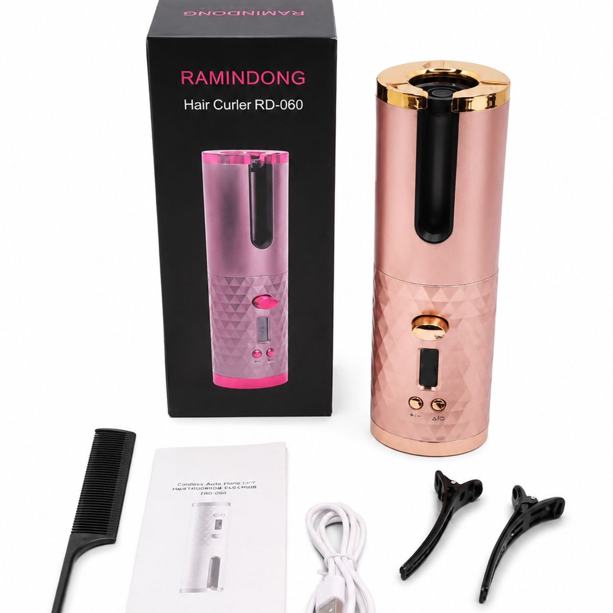 GENERICO - Rizador Automático de Cabello Inalámbrico Recargable
