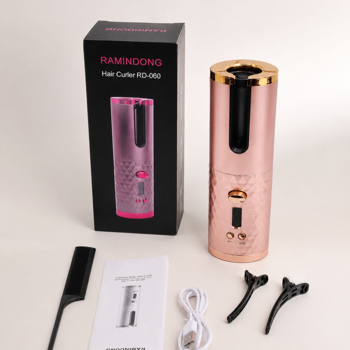 GENERICO - Rizador Automático de Cabello Inalámbrico Recargable