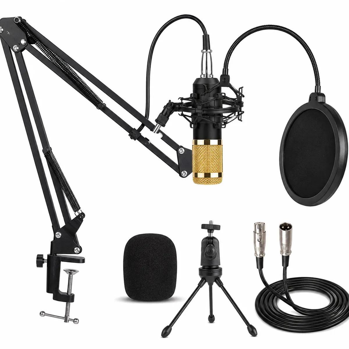 GENERICO - Kit Micrófono Condensador Profesional para Streaming y Podcast