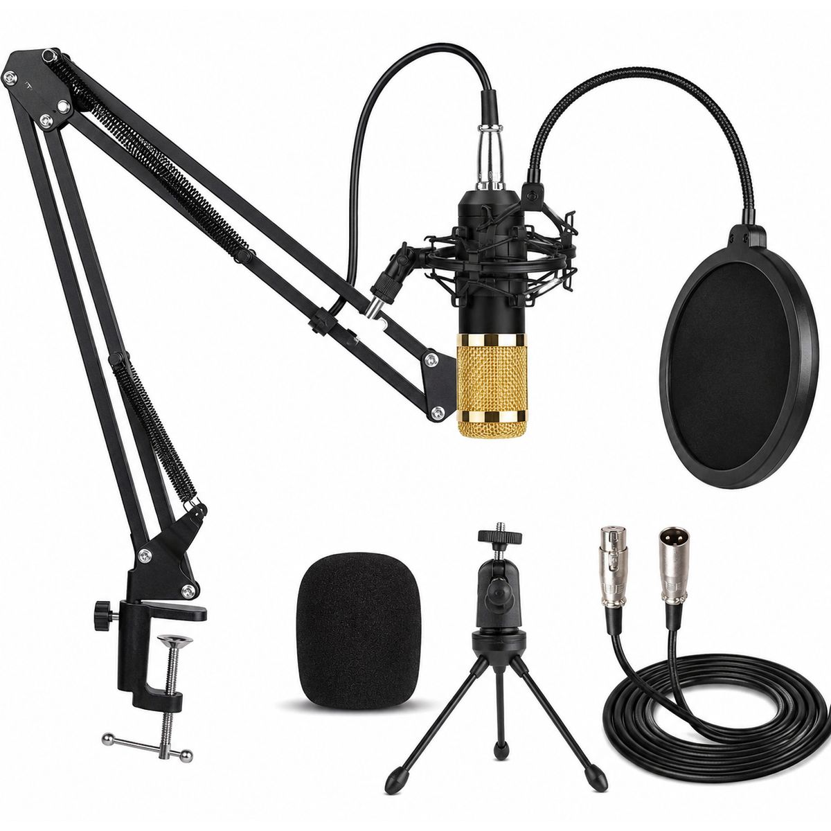 GENERICO - Kit Micrófono Condensador Profesional para Streaming y Podcast