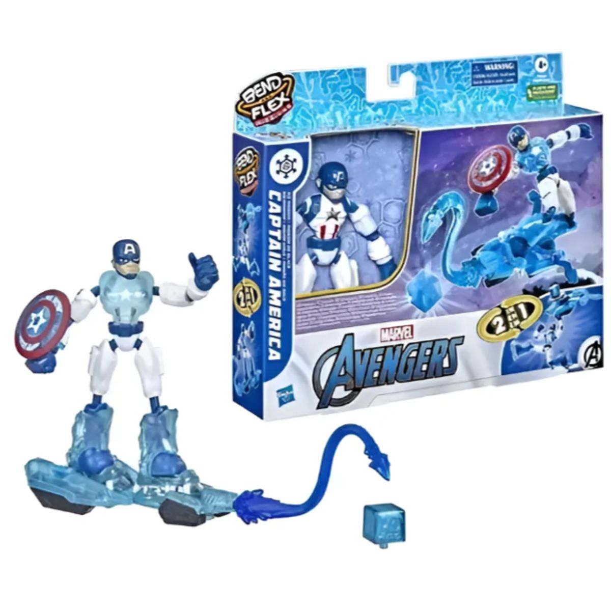 HASBRO - Figura Marvel Bend And Flex Missions Capitan America Hielo