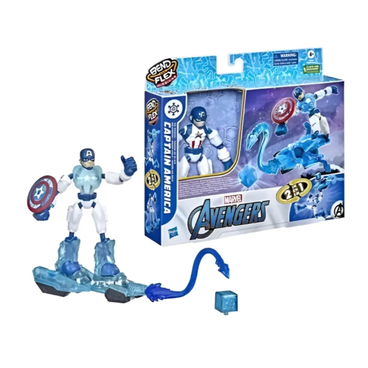 HASBRO - Figura Marvel Bend And Flex Missions Capitan America Hielo