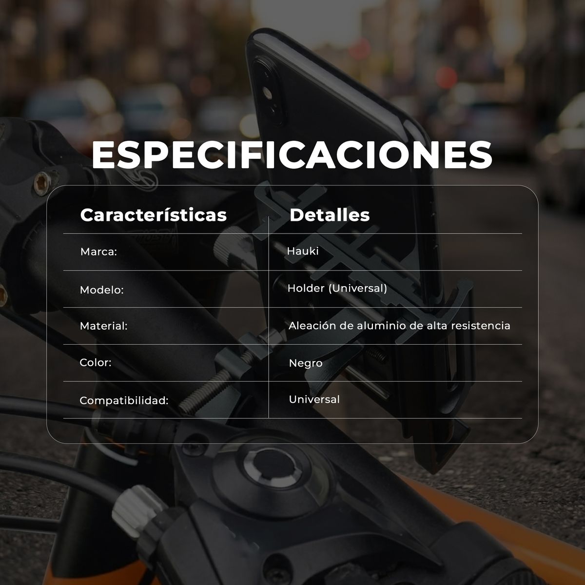 BIKE - Soporte Porta Teléfono Celular Metálico Bicicleta Moto