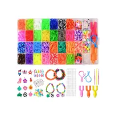 GENERICO - Kit Para Hacer Pulseras De Elástico 23 Colores+rebordeado