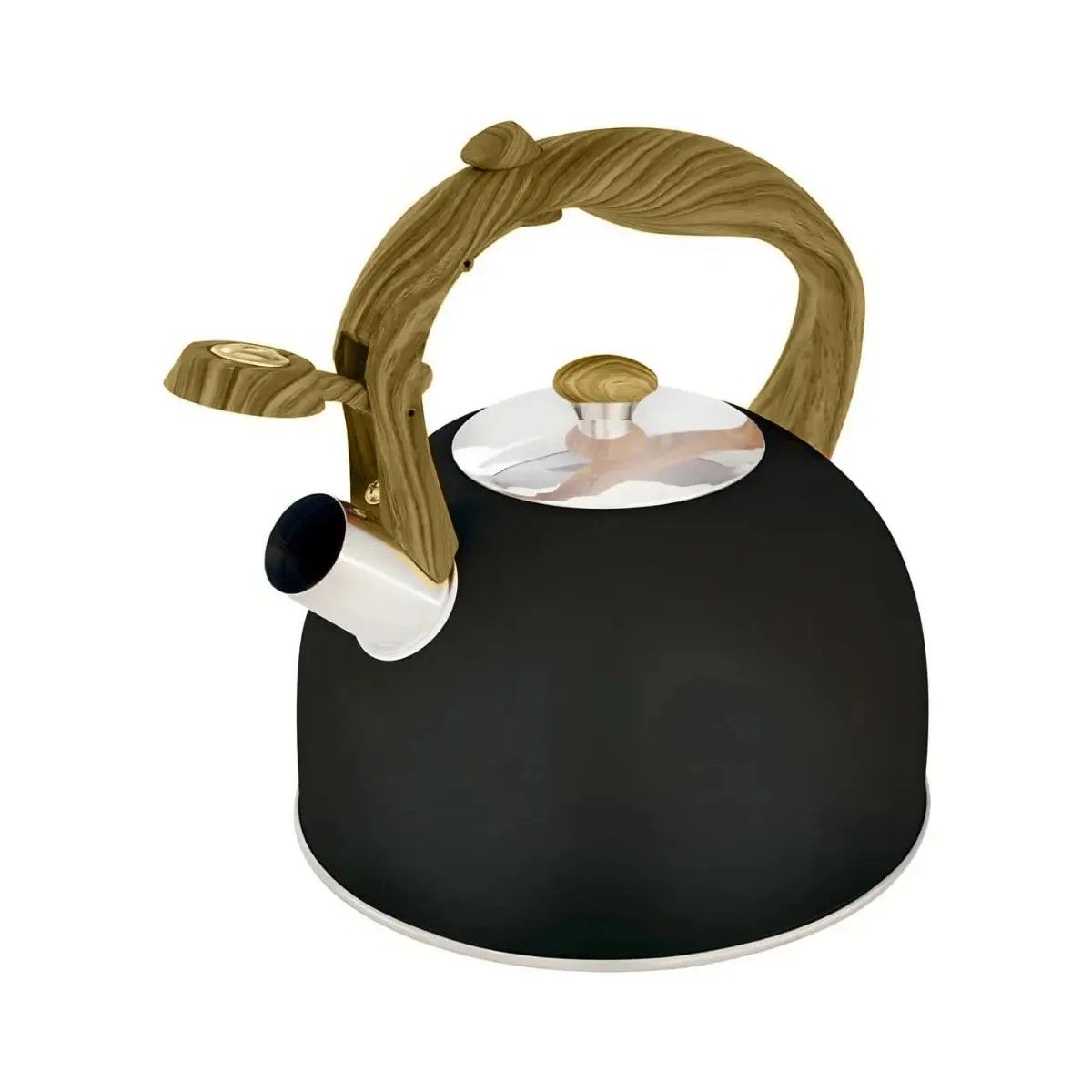 GENERICO - Tetera 2.5 Litros Acero Inoxidable Símil Madera  Negro BELUG