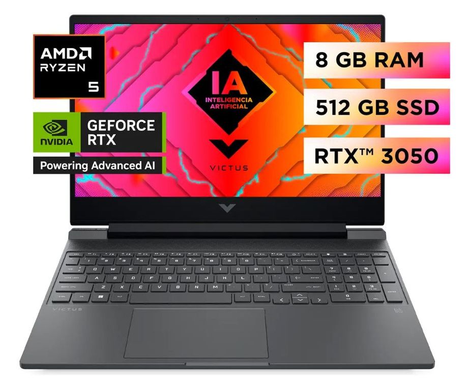 Notebook Gamer Victus 15 Intel i5-13420H RTX 3050 6GB 8GB 512GB SSD 144Hz Win11 Reacondicionado