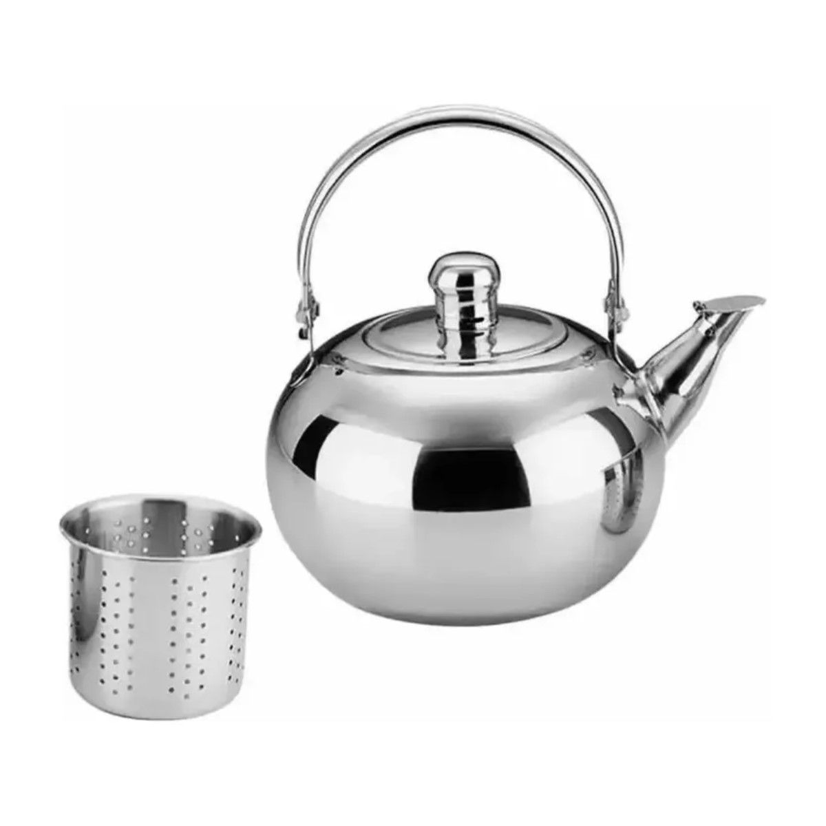 GENERICO - Tetera Acero Inoxidable Preparar Té Infusor 600ml -  Color Plateado BELUG