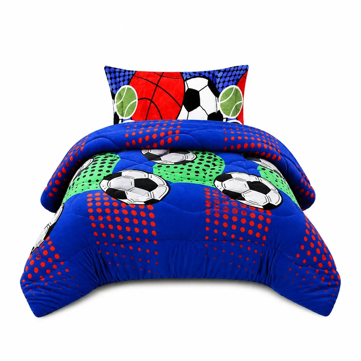GENERICO - Plumón Plush Diseño Futbol Ultra Suave  Abrigo Invierno Premium