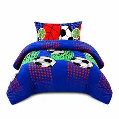 GENERICO - Plumón Plush Diseño Futbol Ultra Suave Abrigo Invierno Premium