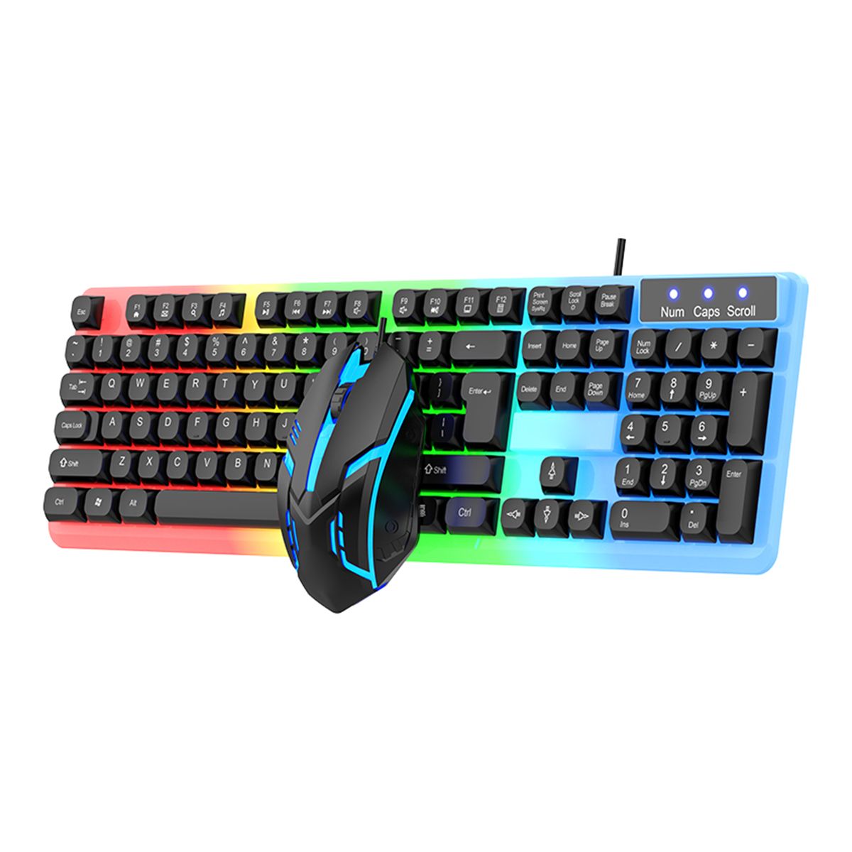 GENERICO - Kit de Teclado Mecánico con Cable y Ratón con Iluminación LED