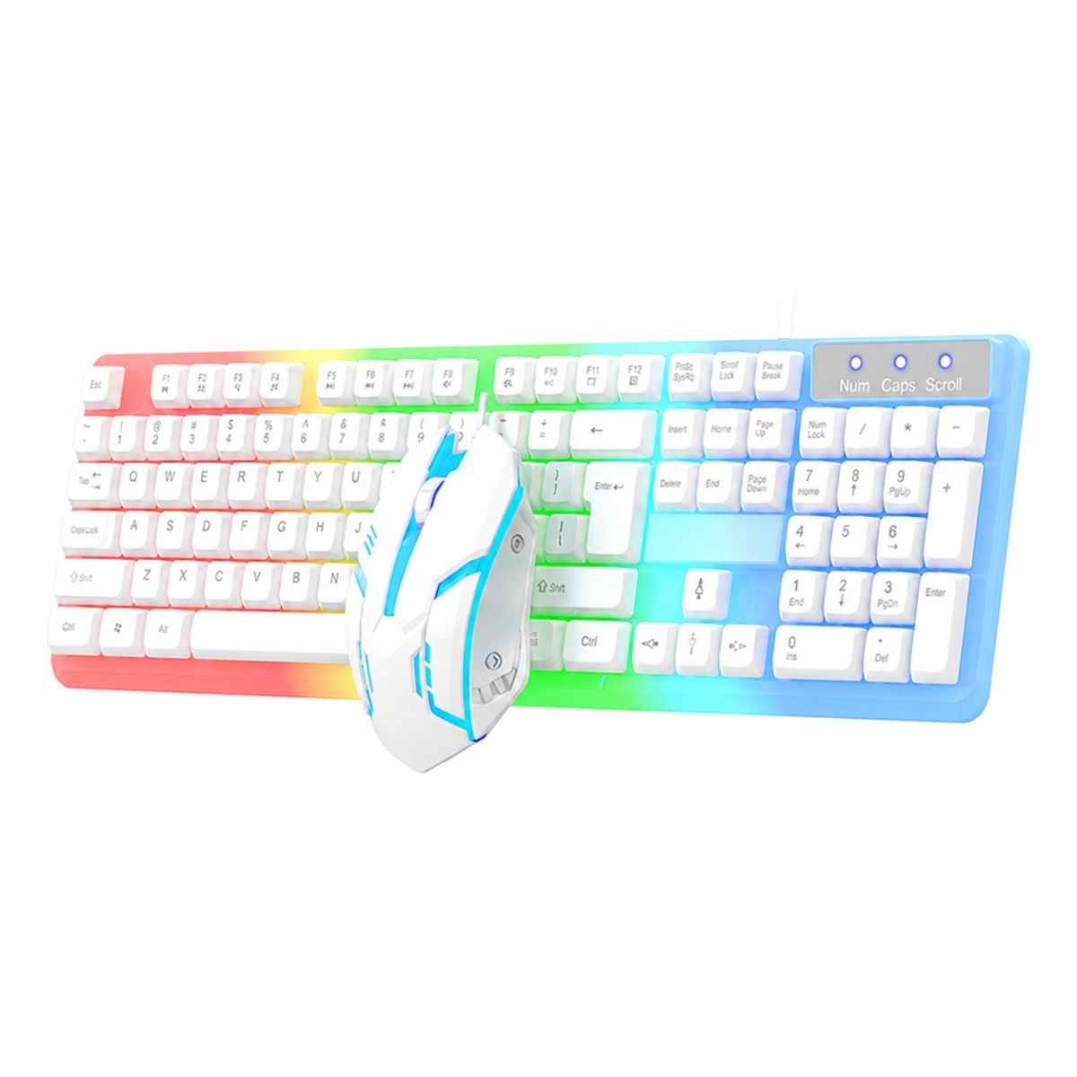 GENERICO - Kit de Teclado Mecánico con Cable y Ratón con Iluminación LED